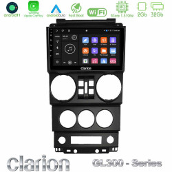 Clarion GL300 Series 4Core Android11 2+32GB Jeep Wrangler 2008-2010 Navigation Multimedia Tablet 9 Με Carplay -amp; Android Auto