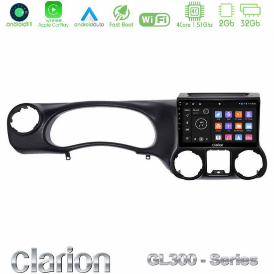 Clarion GL300 Series 4Core Android11 2+32GB Jeep Wrangler 2011-2014 Navigation Multimedia Tablet 9 Με Carplay -amp; Android Auto Clarion GL300 Series 4Core Android11 2+32GB Jeep Wrangler 2011-2014 Navigation Multimedia Tablet 9 Με Carplay -amp; Android Auto