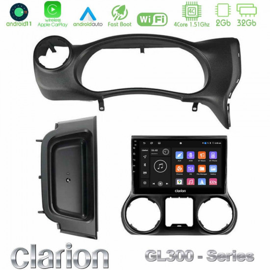 Clarion GL300 Series 4Core Android11 2+32GB Jeep Wrangler 2014-2017 Navigation Multimedia Tablet 9 Με Carplay -amp; Android Auto Clarion GL300 Series 4Core Android11 2+32GB Jeep Wrangler 2014-2017 Navigation Multimedia Tablet 9 Με Carplay -amp; Android Auto