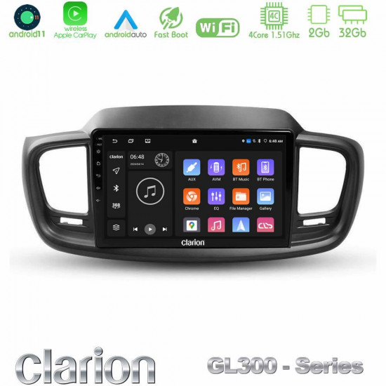 Clarion GL300 Series 4Core Android11 2+32GB Kia Sorento 2018-2021 Navigation Multimedia Tablet 9 Με Carplay -amp; Android Auto Clarion GL300 Series 4Core Android11 2+32GB Kia Sorento 2018-2021 Navigation Multimedia Tablet 9 Με Carplay -amp; Android Auto