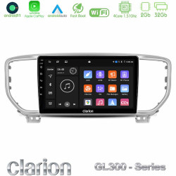 Clarion GL300 Series 4Core Android11 2+32GB Kia Sportage 2018-2021 Navigation Multimedia Tablet 9 Με Carplay -amp; Android Auto