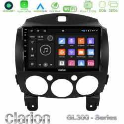 Clarion GL300 Series 4Core Android11 2+32GB Mazda 2 2008-2014 Navigation Multimedia Tablet 9 Με Carplay -amp; Android Auto