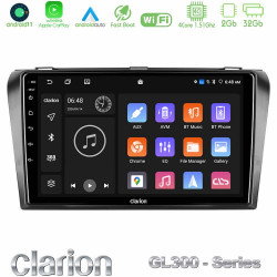 Clarion GL300 Series 4Core Android11 2+32GB Mazda 3 2004-2009 Navigation Multimedia Tablet 9 Με Carplay -amp; Android Auto