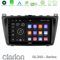 Clarion GL300 Series 4Core Android11 2+32GB Mazda 6 2008-2012 Navigation Multimedia Tablet 9 Με Carplay -amp; Android Auto