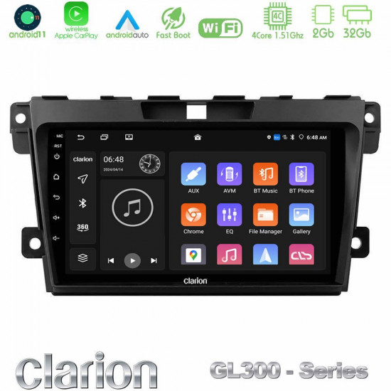 Clarion GL300 Series 4Core Android11 2+32GB Mazda CX-7 2007-2011 Navigation Multimedia Tablet 9 Με Carplay -amp; Android Auto Clarion GL300 Series 4Core Android11 2+32GB Mazda CX-7 2007-2011 Navigation Multimedia Tablet 9 Με Carplay -amp; Android Auto