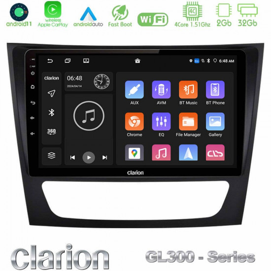 Clarion GL300 Series 4Core Android11 2+32GB Mercedes E Class / CLS Class Navigation Multimedia Tablet 9 Με Carplay -amp; Android Auto
