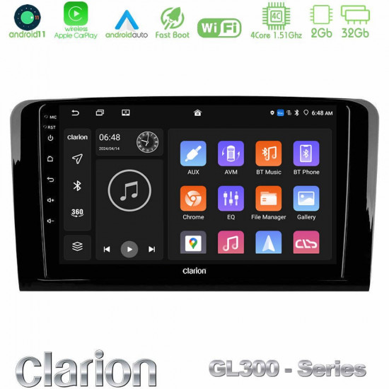 Clarion GL300 Series 4Core Android11 2+32GB Mercedes ML/GL Class Navigation Multimedia Tablet 9 Με Carplay -amp; Android Auto