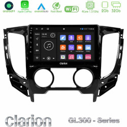 Clarion GL300 Series 4Core Android11 2+32GB Mitsubishi L200 2016-gt; -amp; Fiat Fullback (Manual A/C) Navigation Multimedia Tablet 9 Με Carplay -amp; Android Auto