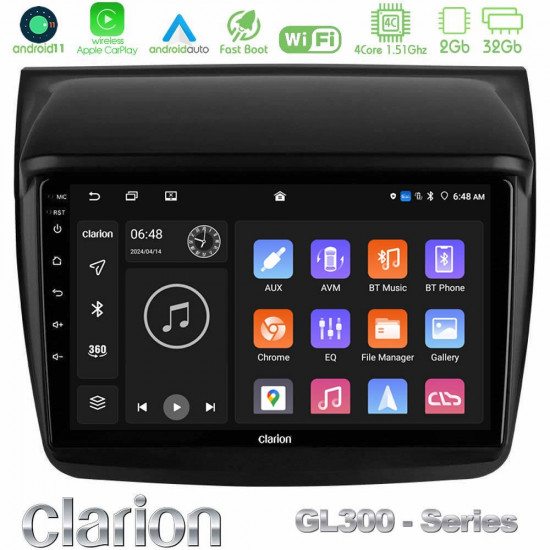 Clarion GL300 Series 4Core Android11 2+32GB Mitsubishi L200 Navigation Multimedia Tablet 9 Με Carplay -amp; Android Auto
