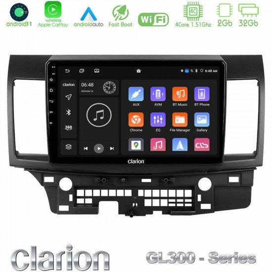 Clarion GL300 Series 4Core Android11 2+32GB Mitsubishi Lancer 2008 – 2015 Navigation Multimedia Tablet 10 Με Carplay -amp; Android Auto Clarion GL300 Series 4Core Android11 2+32GB Mitsubishi Lancer 2008 – 2015 Navigation Multimedia Tablet 10 Με Carplay -amp; Android Auto