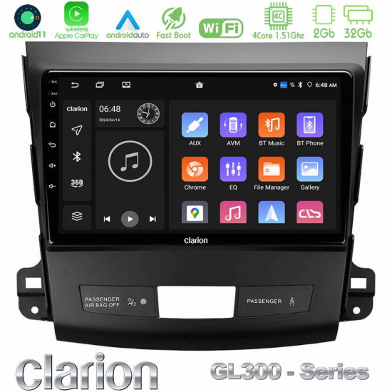 Clarion GL300 Series 4Core Android11 2+32GB Mitsubishi Outlander/Citroen C-Crosser/Peugeot 4007 Navigation Multimedia Tablet 9 Με Carplay -amp; Android Auto Clarion GL300 Series 4Core Android11 2+32GB Mitsubishi Outlander/Citroen C-Crosser/Peugeot 4007 Navigation Multimedia Tablet 9 Με Carplay -amp; Android Auto