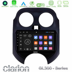 Clarion GL300 Series 4Core Android11 2+32GB Nissan Micra 2011-2014 Navigation Multimedia Tablet 9 Με Carplay -amp; Android Auto