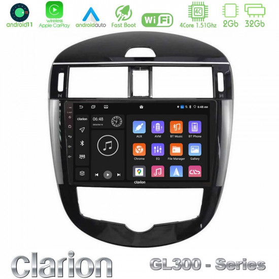 Clarion GL300 Series 4Core Android11 2+32GB Nissan Pulsar 2015-2018 Navigation Multimedia Tablet 9 Με Carplay -amp; Android Auto Clarion GL300 Series 4Core Android11 2+32GB Nissan Pulsar 2015-2018 Navigation Multimedia Tablet 9 Με Carplay -amp; Android Auto