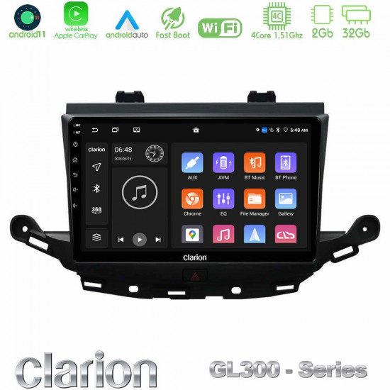 Clarion GL300 Series 4Core Android11 2+32GB Opel Astra K 2015-2019 Navigation Multimedia Tablet 9 Με Carplay -amp; Android Auto Clarion GL300 Series 4Core Android11 2+32GB Opel Astra K 2015-2019 Navigation Multimedia Tablet 9 Με Carplay -amp; Android Auto