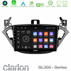 Clarion GL300 Series 4Core Android11 2+32GB Opel Corsa E/Adam Navigation Multimedia Tablet 9 Με Carplay -amp; Android Auto