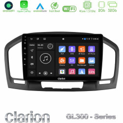 Clarion GL300 Series 4Core Android11 2+32GB Opel Insignia 2008-2013 Navigation Multimedia Tablet 9 Με Carplay -amp; Android Auto