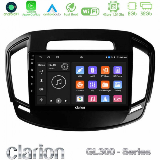 Clarion GL300 Series 4Core Android11 2+32GB Opel Insignia 2014-2017 Navigation Multimedia Tablet 9 Με Carplay -amp; Android Auto