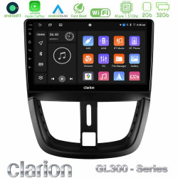 Clarion GL300 Series 4Core Android11 2+32GB Peugeot 207 Navigation Multimedia Tablet 9 Με Carplay -amp; Android Auto
