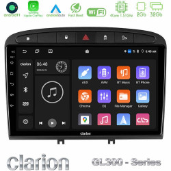Clarion GL300 Series 4Core Android11 2+32GB Peugeot 308/RCZ Navigation Multimedia Tablet 9 Με Carplay -amp; Android Auto
