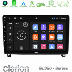 Clarion GL300 Series 4Core Android11 2+32GB Peugeot 407 Navigation Multimedia Tablet 9 Με Carplay -amp; Android Auto