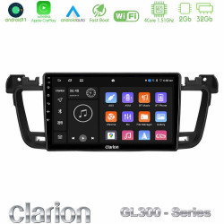 Clarion GL300 Series 4Core Android11 2+32GB Peugeot 508 2010-2018 Navigation Multimedia Tablet 9 Με Carplay -amp; Android Auto