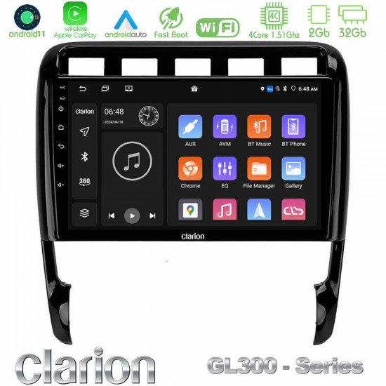 Clarion GL300 Series 4Core Android11 2+32GB Porsche Cayenne 2003-2010 Navigation Multimedia Tablet 9 Με Carplay -amp; Android Auto Clarion GL300 Series 4Core Android11 2+32GB Porsche Cayenne 2003-2010 Navigation Multimedia Tablet 9 Με Carplay -amp; Android Auto
