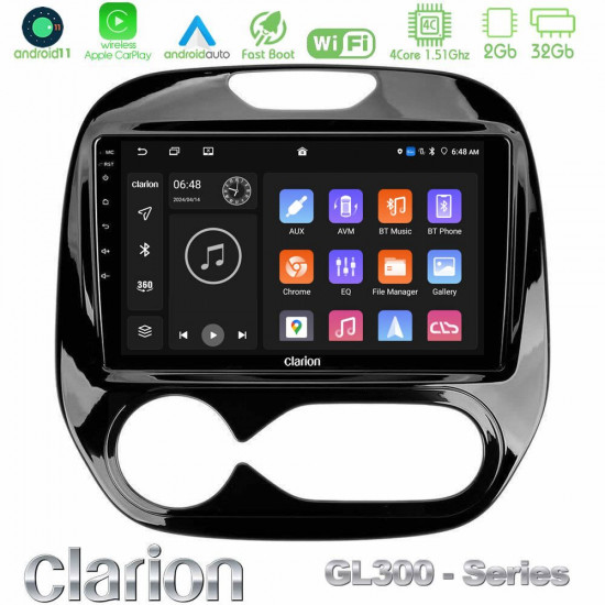 Clarion GL300 Series 4Core Android11 2+32GB Renault Captur 2013-2019 (Auto AC) Navigation Multimedia Tablet 9 Με Carplay -amp; Android Auto Clarion GL300 Series 4Core Android11 2+32GB Renault Captur 2013-2019 (Auto AC) Navigation Multimedia Tablet 9 Με Carplay -amp; Android Auto