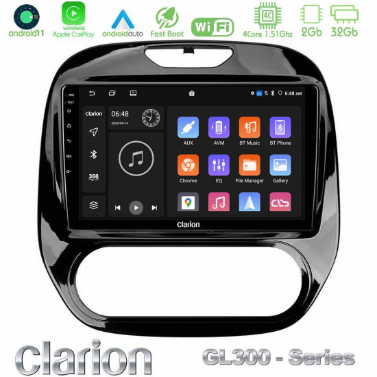 Clarion GL300 Series 4Core Android11 2+32GB Renault Captur 2013-2019 (Manual AC) Navigation Multimedia Tablet 9 Με Carplay -amp; Android Auto Clarion GL300 Series 4Core Android11 2+32GB Renault Captur 2013-2019 (Manual AC) Navigation Multimedia Tablet 9 Με Carplay -amp; Android Auto