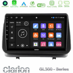 Clarion GL300 Series 4Core Android11 2+32GB Renault Clio 2005-2012 Navigation Multimedia Tablet 9 Με Carplay -amp; Android Auto