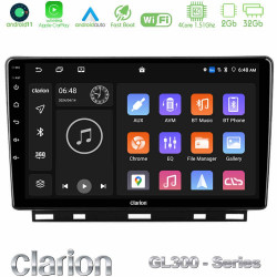 Clarion GL300 Series 4Core Android11 2+32GB Renault Clio 5 2020-2024 Navigation Multimedia Tablet 9 Με Carplay -amp; Android Auto