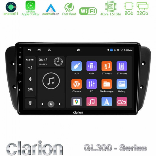 Clarion GL300 Series 4Core Android11 2+32GB Seat Ibiza 2008-2012 Navigation Multimedia Tablet 9 Με Carplay -amp; Android Auto Clarion GL300 Series 4Core Android11 2+32GB Seat Ibiza 2008-2012 Navigation Multimedia Tablet 9 Με Carplay -amp; Android Auto