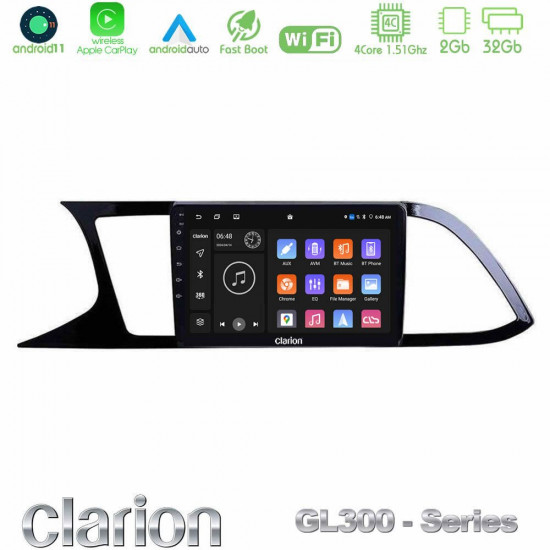 Clarion GL300 Series 4Core Android11 2+32GB Seat Leon 2013 – 2019 Navigation Multimedia Tablet 9 Με Carplay -amp; Android Auto Clarion GL300 Series 4Core Android11 2+32GB Seat Leon 2013 – 2019 Navigation Multimedia Tablet 9 Με Carplay -amp; Android Auto