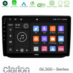 Clarion GL300 Series 4Core Android11 2+32GB Skoda Fabia 2007-2014 Navigation Multimedia Tablet 10 Με Carplay -amp; Android Auto