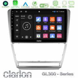 Clarion GL300 Series 4Core Android11 2+32GB Skoda Octavia 5 Navigation Multimedia Tablet 10 Με Carplay -amp; Android Auto