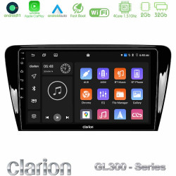 Clarion GL300 Series 4Core Android11 2+32GB Skoda Octavia 7 Navigation Multimedia Tablet 10 Με Carplay -amp; Android Auto