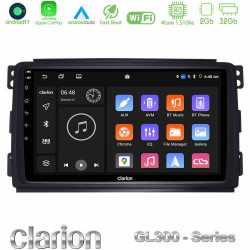 Clarion GL300 Series 4Core Android11 2+32GB Smart 451 Navigation Multimedia Tablet 9 Με Carplay -amp; Android Auto