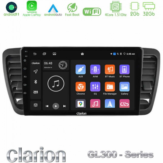 Clarion GL300 Series 4Core Android11 2+32GB Subaru Legacy/Outback 2002-2008 Navigation Multimedia Tablet 9 Με Carplay -amp; Android Auto