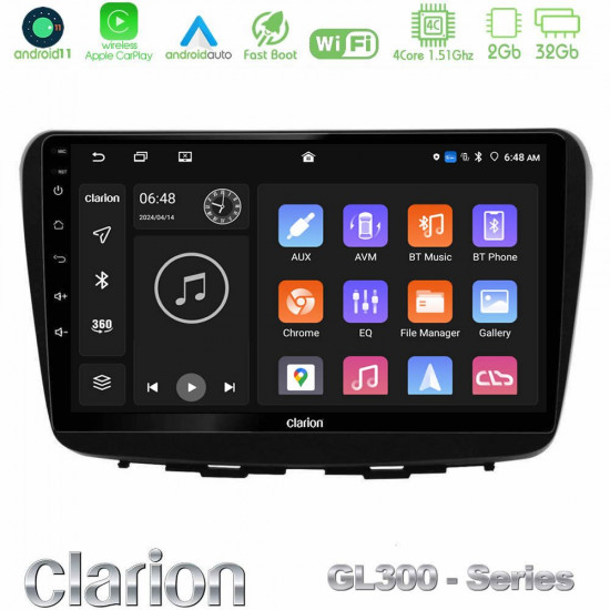 Clarion GL300 Series 4Core Android11 2+32GB Suzuki Baleno 2016-2021 Navigation Multimedia Tablet 9 Με Carplay -amp; Android Auto