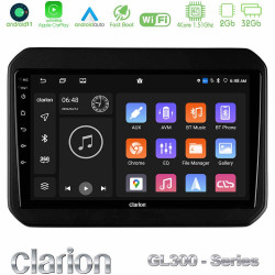 Clarion GL300 Series 4Core Android11 2+32GB Suzuki Ignis Navigation Multimedia Tablet 9 Με Carplay -amp; Android Auto