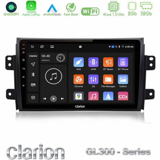 Clarion GL300 Series 4Core Android11 2+32GB Suzuki SX4 2006-2014 Fiat Sedici 2006-2014 Navigation Multimedia Tablet 9 Με Carplay -amp; Android Auto Clarion GL300 Series 4Core Android11 2+32GB Suzuki SX4 2006-2014 Fiat Sedici 2006-2014 Navigation Multimedia Tablet 9 Με Carplay -amp; Android Auto