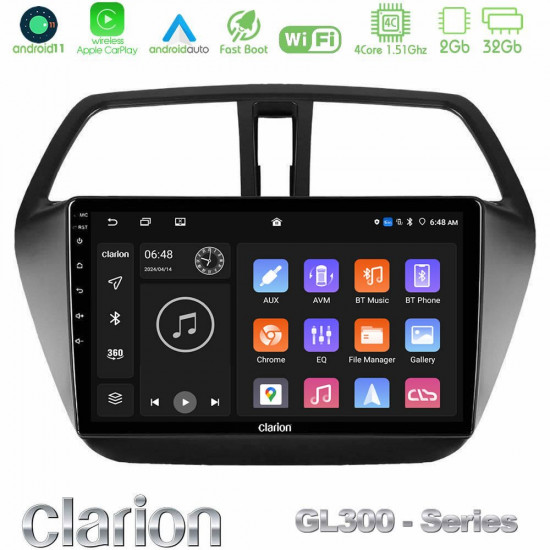Clarion GL300 Series 4Core Android11 2+32GB Suzuki SX4 S-Cross Navigation Multimedia Tablet 9 Με Carplay -amp; Android Auto Clarion GL300 Series 4Core Android11 2+32GB Suzuki SX4 S-Cross Navigation Multimedia Tablet 9 Με Carplay -amp; Android Auto
