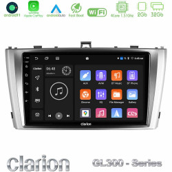 Clarion GL300 Series 4Core Android11 2+32GB Toyota Avensis T27 Navigation Multimedia Tablet 9 Με Carplay -amp; Android Auto