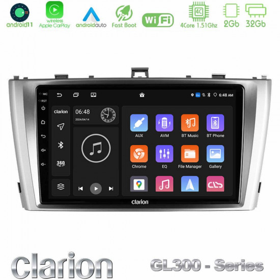 Clarion GL300 Series 4Core Android11 2+32GB Toyota Avensis T27 Navigation Multimedia Tablet 9 Με Carplay -amp; Android Auto Clarion GL300 Series 4Core Android11 2+32GB Toyota Avensis T27 Navigation Multimedia Tablet 9 Με Carplay -amp; Android Auto