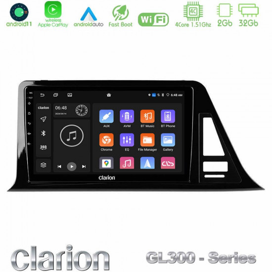 Clarion GL300 Series 4Core Android11 2+32GB Toyota CH-R Navigation Multimedia Tablet 9 Με Carplay -amp; Android Auto Clarion GL300 Series 4Core Android11 2+32GB Toyota CH-R Navigation Multimedia Tablet 9 Με Carplay -amp; Android Auto