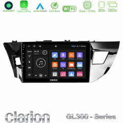 Clarion GL300 Series 4Core Android11 2+32GB Toyota Corolla 2014-2016 Navigation Multimedia Tablet 10 Με Carplay -amp; Android Auto