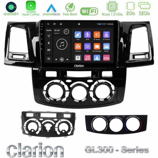Clarion GL300 Series 4Core Android11 2+32GB Toyota Hilux 2007-2011 Navigation Multimedia Tablet 9 Με Carplay -amp; Android Auto Clarion GL300 Series 4Core Android11 2+32GB Toyota Hilux 2007-2011 Navigation Multimedia Tablet 9 Με Carplay -amp; Android Auto