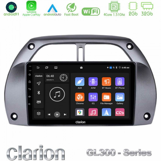 Clarion GL300 Series 4Core Android11 2+32GB Toyota RAV4 2001 - 2006 Navigation Multimedia Tablet 9 Με Carplay -amp; Android Auto Clarion GL300 Series 4Core Android11 2+32GB Toyota RAV4 2001 - 2006 Navigation Multimedia Tablet 9 Με Carplay -amp; Android Auto