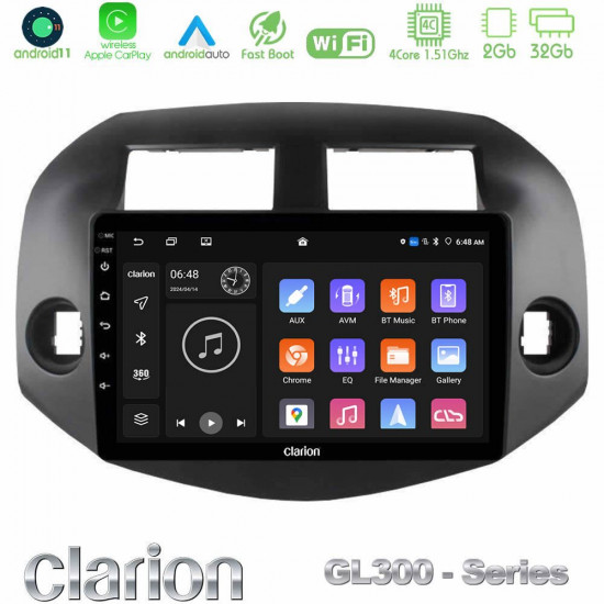 Clarion GL300 Series 4Core Android11 2+32GB Toyota Rav4 2006-2012 Navigation Multimedia Tablet 10 Με Carplay -amp; Android Auto Clarion GL300 Series 4Core Android11 2+32GB Toyota Rav4 2006-2012 Navigation Multimedia Tablet 10 Με Carplay -amp; Android Auto