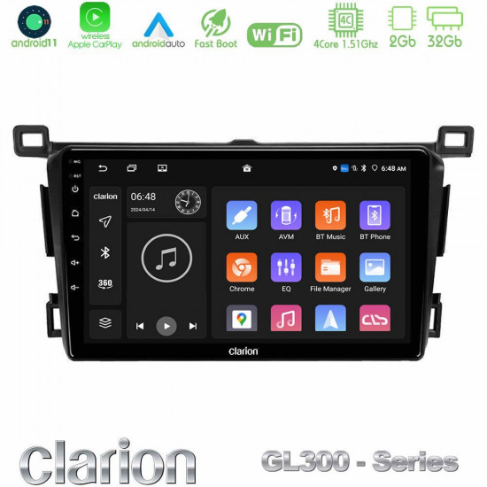 Clarion GL300 Series 4Core Android11 2+32GB Toyota RAV4 2013-2018 Navigation Multimedia Tablet 9 Με Carplay -amp; Android Auto Clarion GL300 Series 4Core Android11 2+32GB Toyota RAV4 2013-2018 Navigation Multimedia Tablet 9 Με Carplay -amp; Android Auto