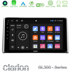 Clarion GL300 Series 4Core Android11 2+32GB Toyota RAV4 2019-2023 Navigation Multimedia Tablet 10 Με Carplay -amp; Android Auto